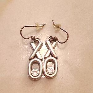XO earrings with rhinestone